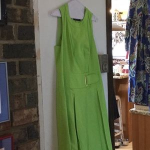 Spring lime colored sleeveless dress.